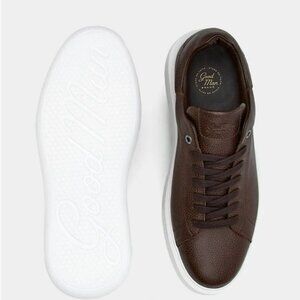 Brown Pebble Leather Sneakers